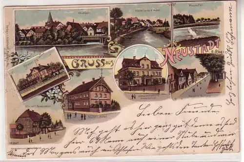 59350 Ak Lithographie Gruss de Neustadt am Naubenberge 1898