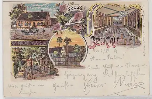 59345 Ak Lithographie Gruss aus Belkau 1901