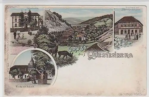 59341 Ak Lithographie Gruss aus Questenberg um 1900