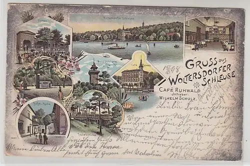 59337 Ak Lithographie Gruß aus Woltersdorfer Schleuse 1898