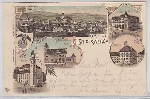 59322 Ak Lithographie Gruß aus Bischofswerda 1897