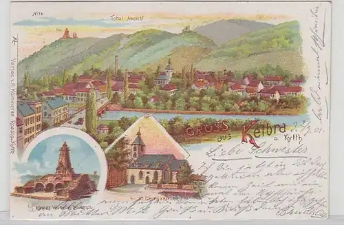 59323 Ak Lithographie Gruß aus Kelbra am Kyffhäuser 1901