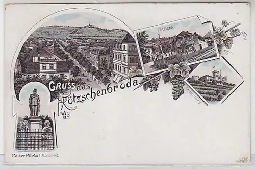 59319 Ak Lithographie Gruß aus Kötzschenbroda Meierei usw. um 1900