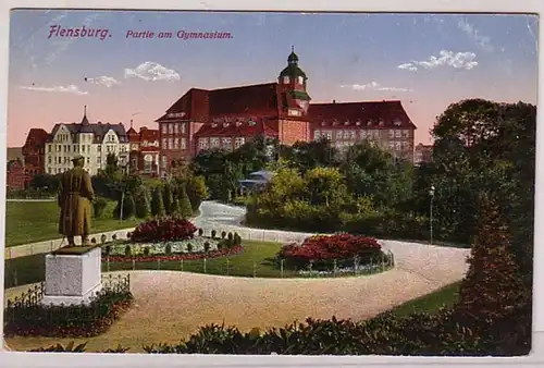59314 Feldpost Ak Flensburg Partie am Gaymnasium 1915