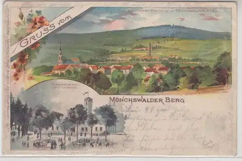 59307 Ak Lithographie Gruß vom Mönchswalder Berg Bergwirtschaft usw. 1900