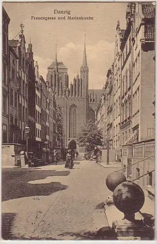 5903 Ak Gdansk Frauengasse et Marienkirche 1913