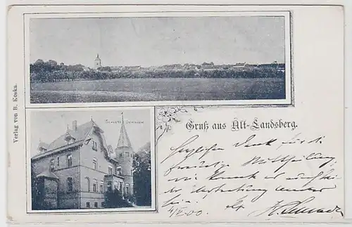 59252 Mehrbild Ak Gruß aus Alt-Landsberg Totalansicht, Schloß Dominium 1900
