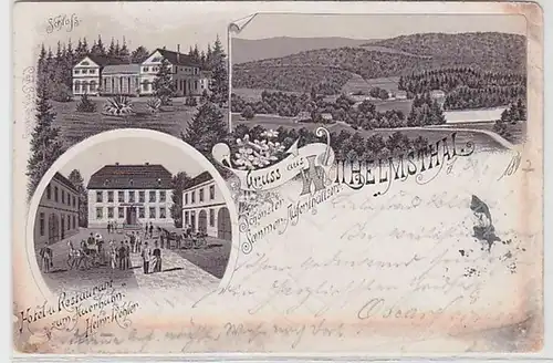 59211 Ak Lithographie Gruss aus Wilhelmsthal Hotel und Restaurant 1897