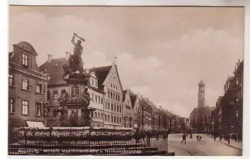 59170 Ak Augsburg mittlere Maximilianstrasse und Herkulesbrunnen 1929