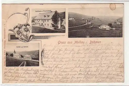 59153 Multi-image Ak Salutation de la Moldavie en Bohême Hostel 1911