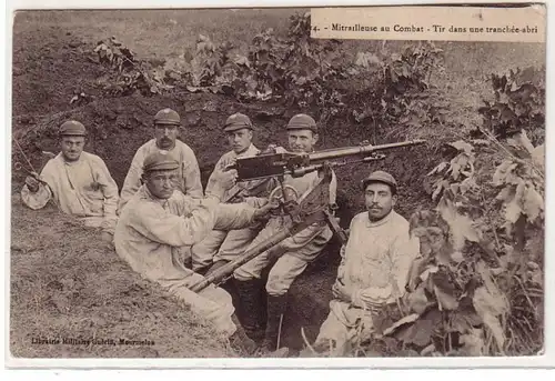 59121 Feldpost Ak position de mitrailleuse française pendant la 1ère guerre mondiale 1914