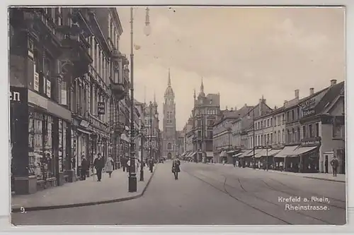 59118 Ak Krefeld am Rhein Rheinstrasse 1930