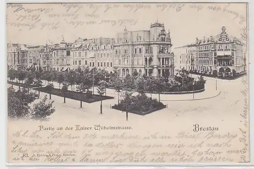 59096 Ak Breslau Partie an der Kaiser Wilhelmstrasse 1901