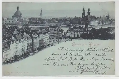59087 Mondscheinkarte Gruß aus Dresden Totalansicht 1899
