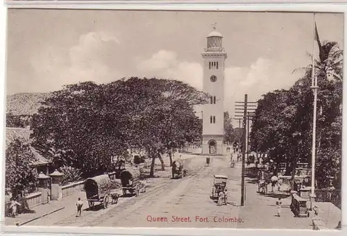 59077 Ak Colombo Ceylon Queen Street Fort um 1910