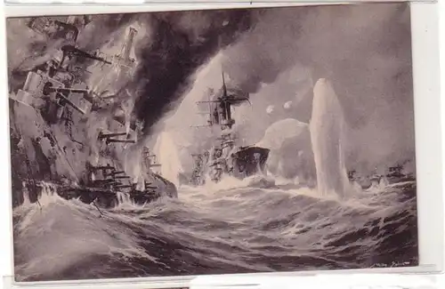 59065 Künstler Ak Vernichtung russischer Kriegsschiffe um 1915