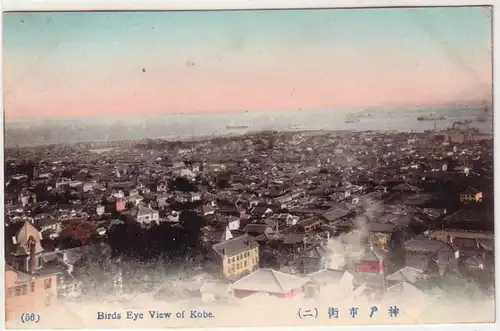59050 Ak Birds Eye View of Kobe Japon vers 1908