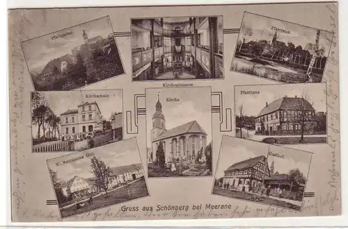 59043 Mehrbild Ak Gruß aus Schönberg bei Meerane 1916