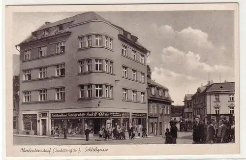 59029 Ak Oberlemannnsdorf (Sudetengau) Schlossgasse vers 1940