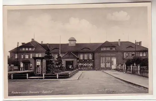 59027 Ak Niederwiesa bei Chemnitz Bahnhof um 1930
