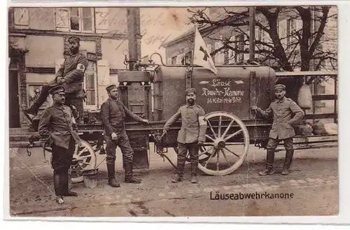 59018 Feldpost Ak Läuse Abwehr Kanone St. Hilaire le Petit 1915