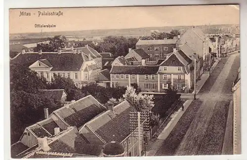 59015 Feldpost Ak Mitau Palaisstrasse Offiziersheim um 1915