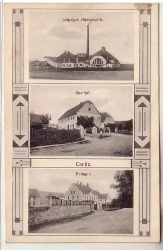 59010 Mehrbild Ak Canitz Leipziger Wasserwerk, Gasthof, Ratsgut 1914