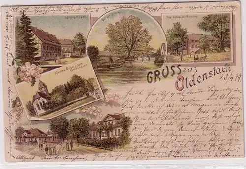 59005 Ak Lithographie Gruss aus Oldenstadt 1899