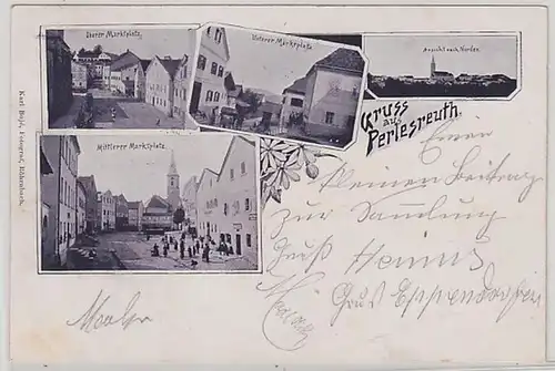 58997 Multi-image Ak Salutation de Perlesreuth Marché etc. 1900