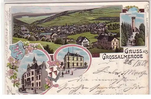 58990 Ak Lithographie Gruss de Grossalmerode 1900