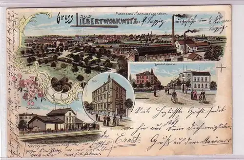 58986 Ak Lithographie Gruß aus Liebertwolkwitz Bahnhof usw. 1907