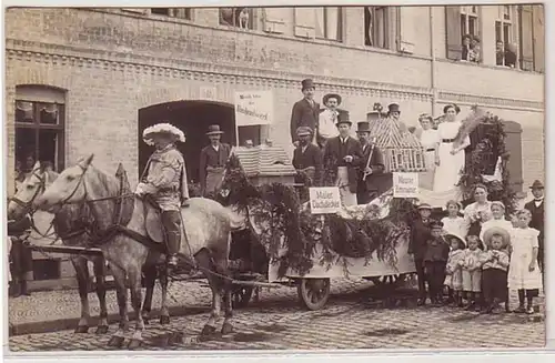 58949 Photo Ak Déménagement de chevaux carrosse "Vive l'artisanat de construction" vers 1920