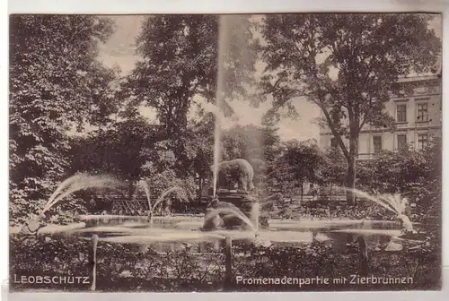 58942 Ak Leobschütz Promenade partie avec fontaine ornementale vers 1910