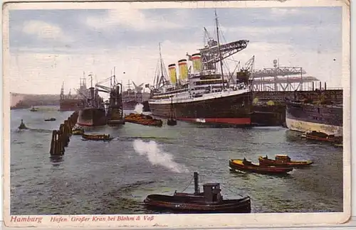 58938 Ak Hamburg Port grande grue à Blohm & Voss 1931