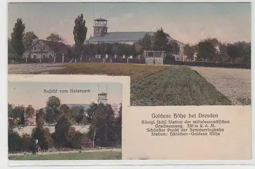 58933 Mehrbild Ak Goldene Höhe bei Dresden Ansicht vom Naturpark 1908