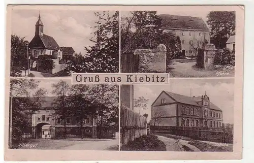 58890 Mehrbild Ak Gruß aus Kiebitz Rittergut, Schule, Pfarre, Kirche um 1930