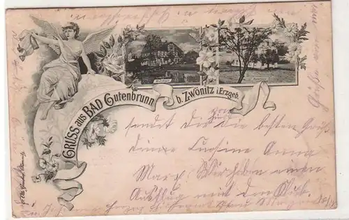 58879 Ak Gruß aus bad Gutenbrunn bei Zwönitz im Erzgebirge 1899