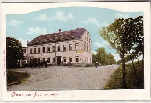 58871 Ak Gruß aus Zschaagwitz Gasthof um 1900