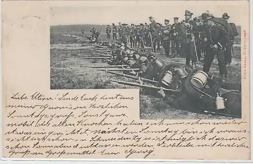 58848 Ak Dresden Jägerregiment mit gewehr im Anschlag 1901