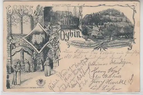 58840 Mehrbild Ak Gruß vom Oybin Kirchenruine 1899