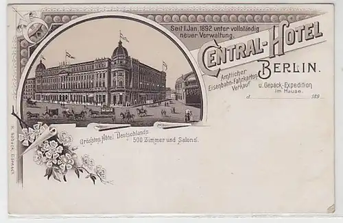 58835 Ak Lithographie Berlin Central Hotel um 1895