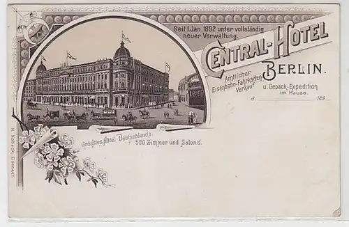 58835 Ak Lithographie Berlin Central Hotel vers 1895