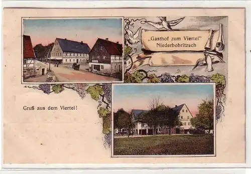 58818 Mehrbild Ak Gruß aus Niederbobritzsch "Gasthof zum Viertel" 1918