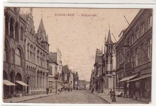 58783 Feldpost Ak Roeselare Belgique Ooststraat 1915