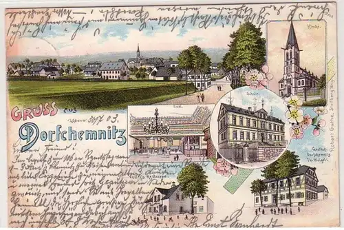 58762 Ak Lithographie Gruß aus Dorfchemnitz 1903