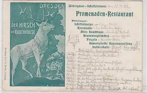 58747 Ak Dresden Promenaden Restaurant Webergasse Scheffelstraße 1902