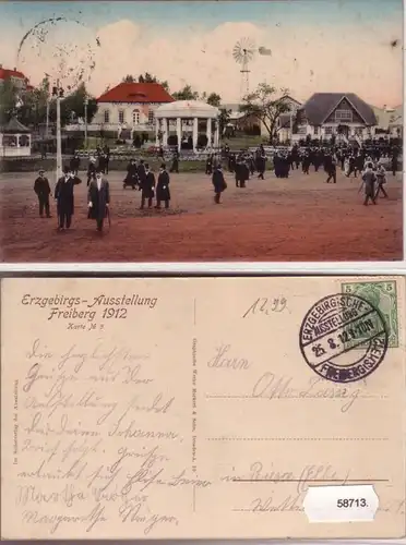 58713 Ak Freiberg Exposition des monts Métallifères 1912 Carte n°5