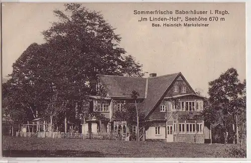 58712 Ak Maisons de babers dans les montagnes géantes "Dans la cour de Linden" vers 1920