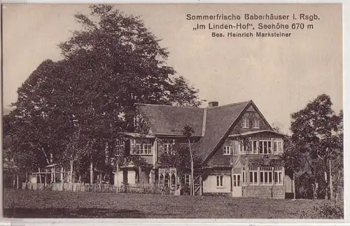 58712 Ak Sommerfrische Baberhäuser im Riesengebirge "Im Linden Hof" um 1920