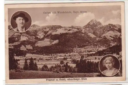 58647 Ak Geltau avec Wendelstein Alpes bavaroises "Franzl et Resl" vers 1930